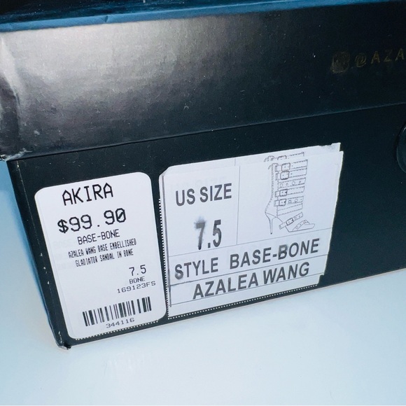 AZALEA WANG YOUR HONOR BROCADE EMBELLISHED GLADIATOR SANDAL IN  BONE 7.5 - Picture 4 of 6